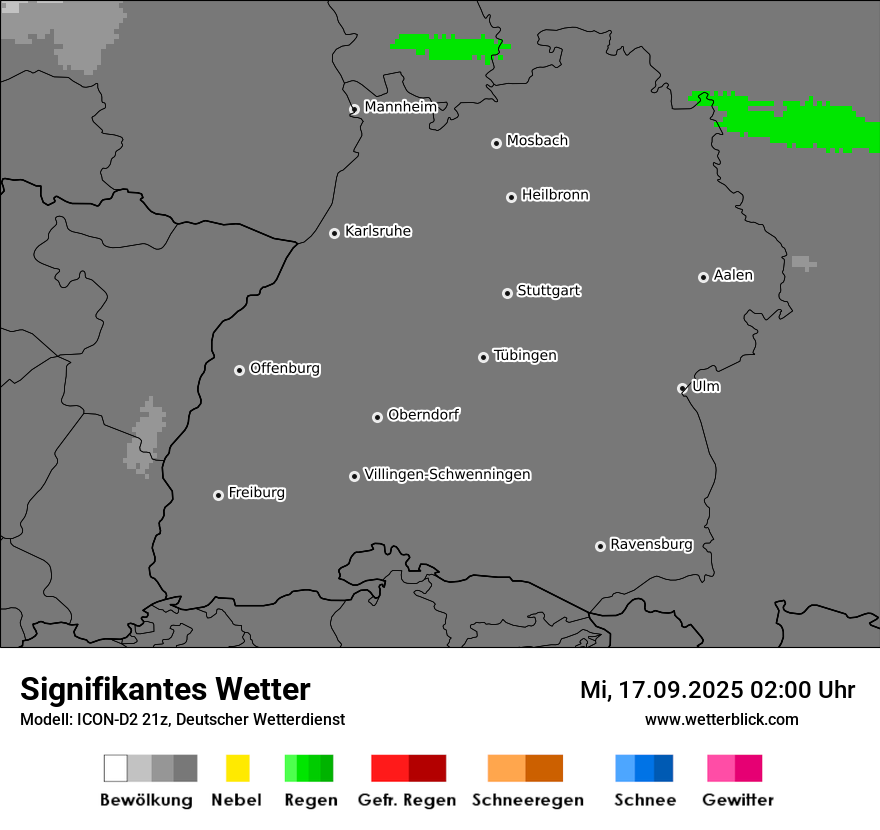 Modellkarten Signifikantes Wetter