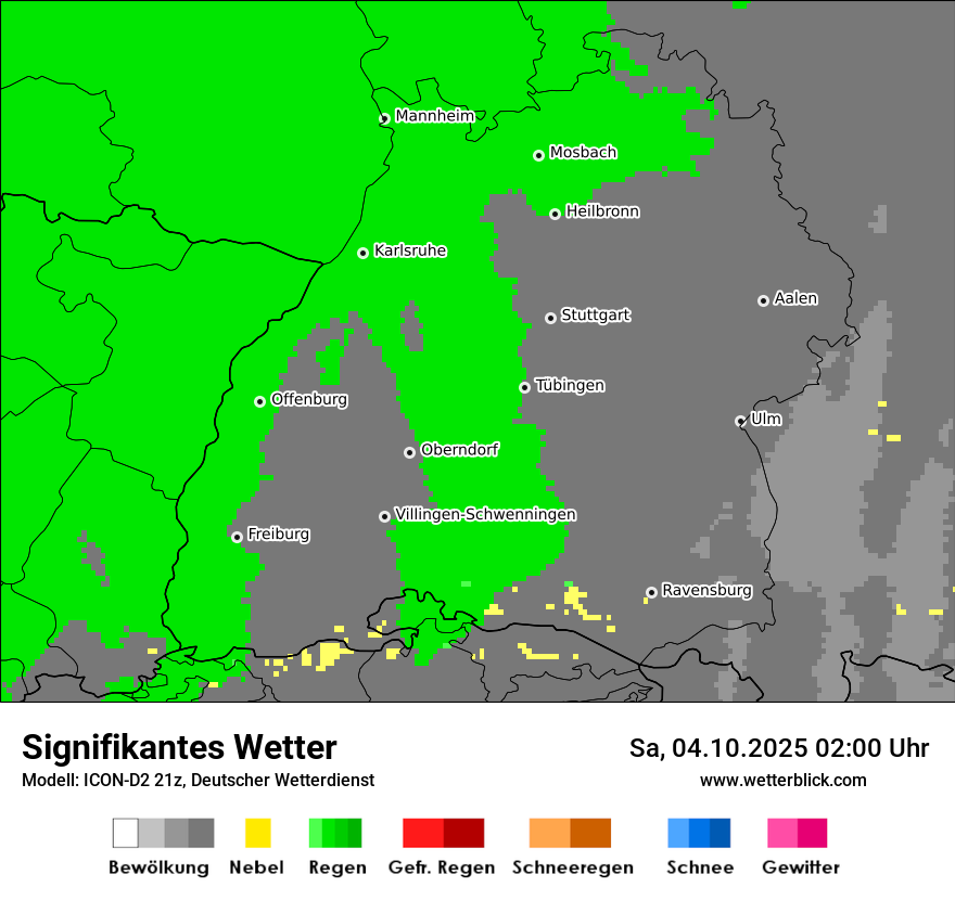 Modellkarten Signifikantes Wetter