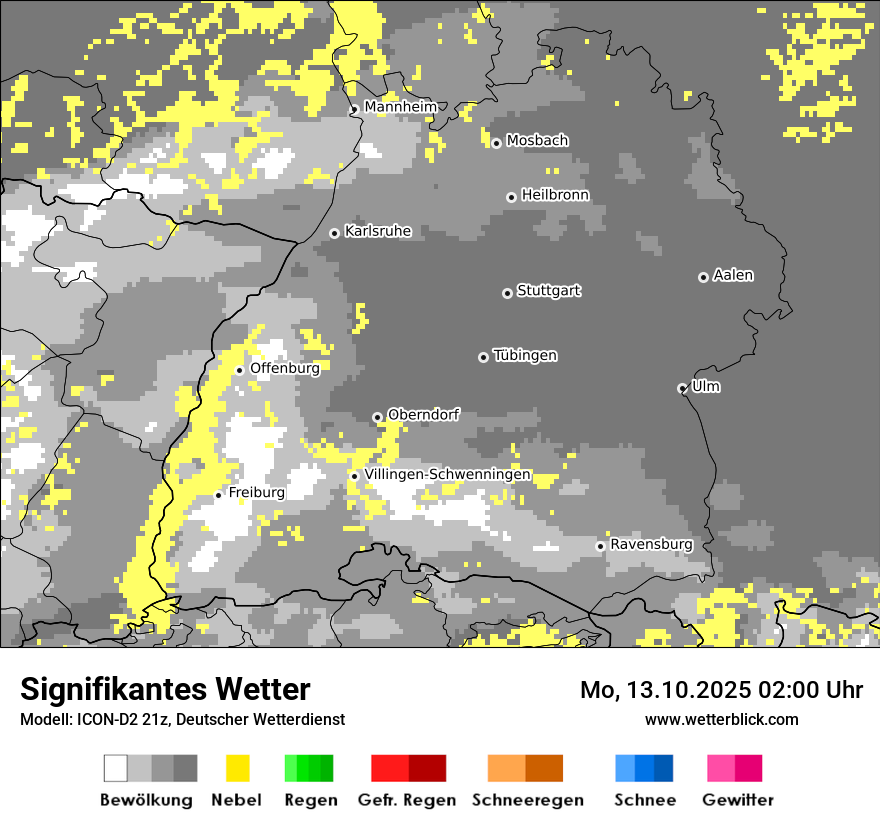 Modellkarten Signifikantes Wetter