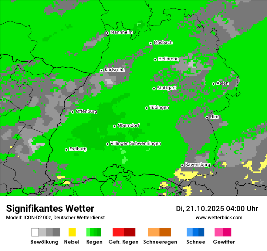 Modellkarten Signifikantes Wetter