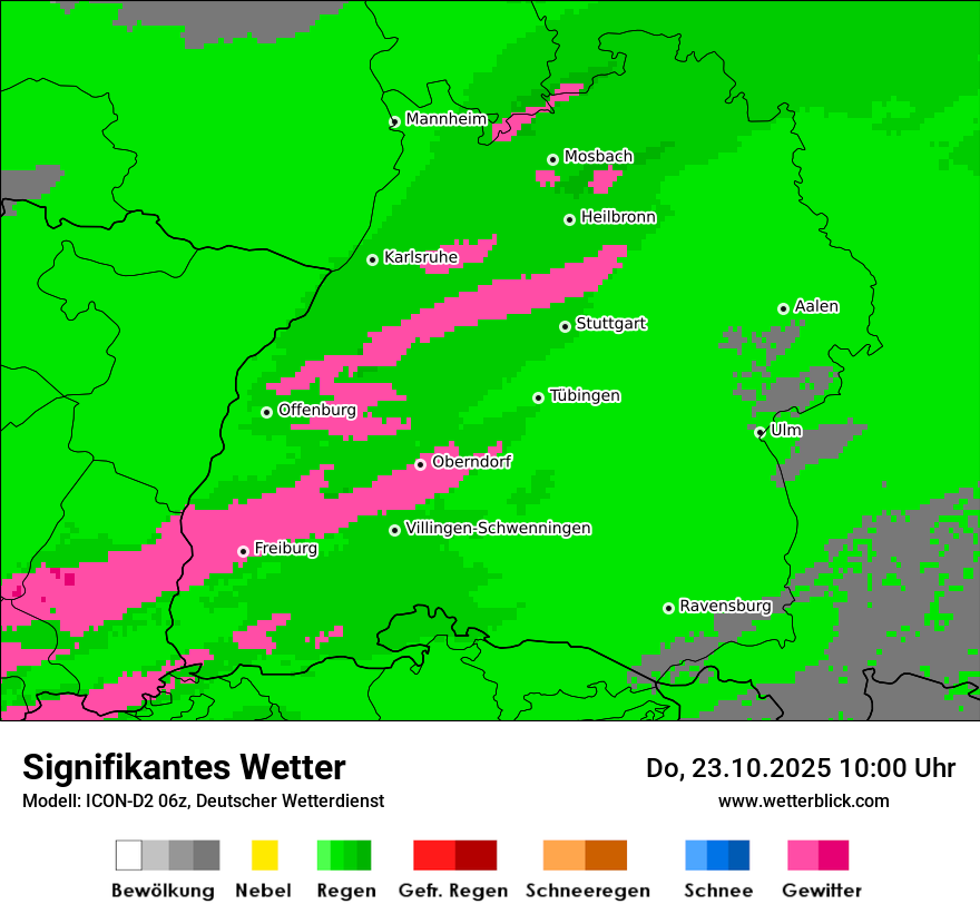 Modellkarten Signifikantes Wetter