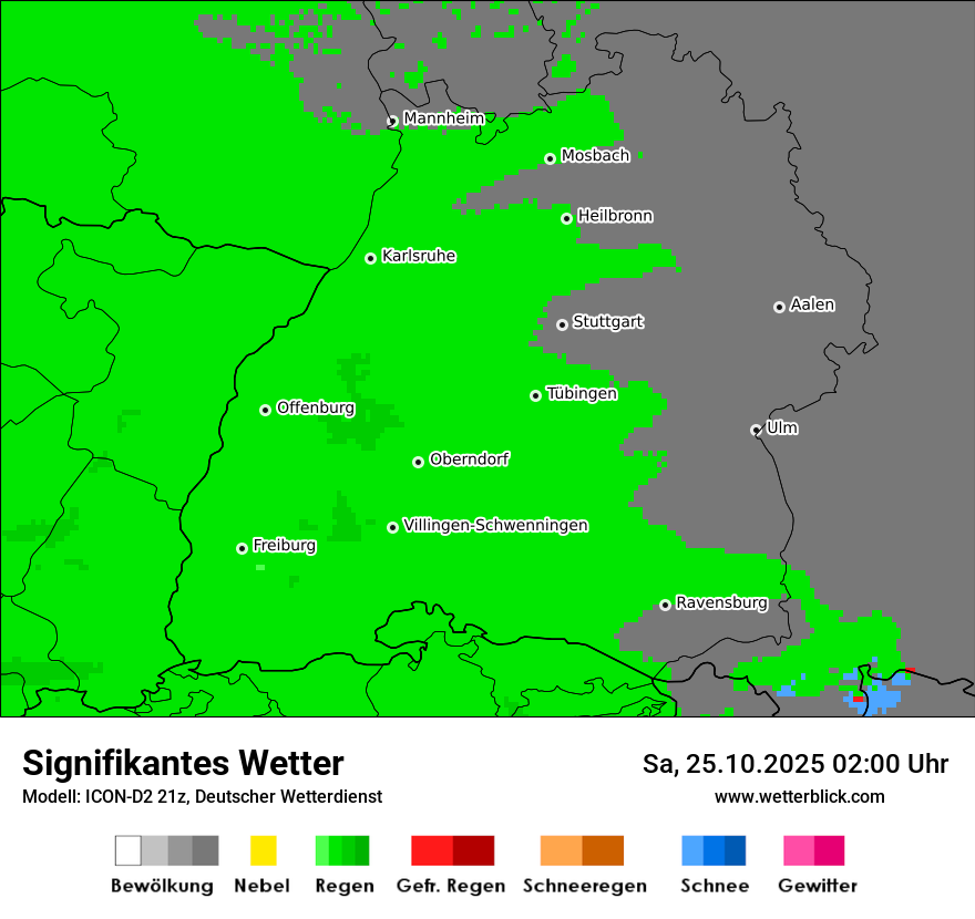 Modellkarten Signifikantes Wetter