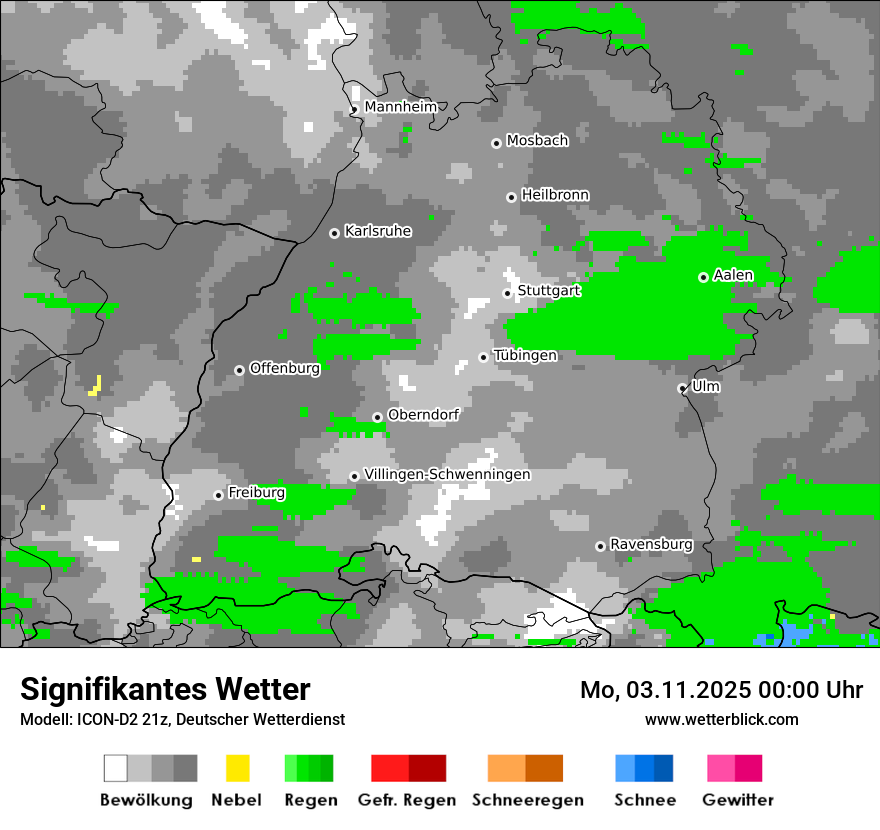 Modellkarten Signifikantes Wetter