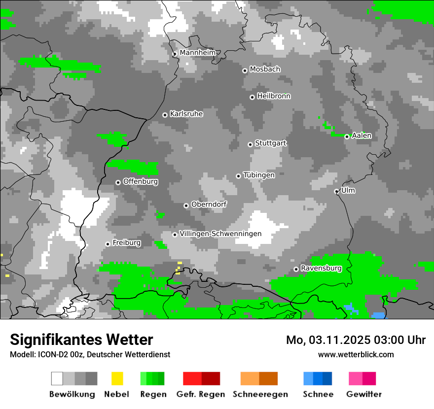 Modellkarten Signifikantes Wetter