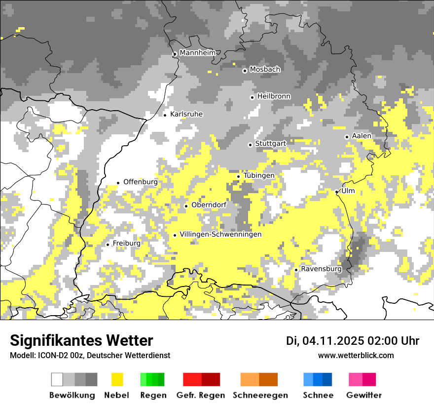 Modellkarten Signifikantes Wetter