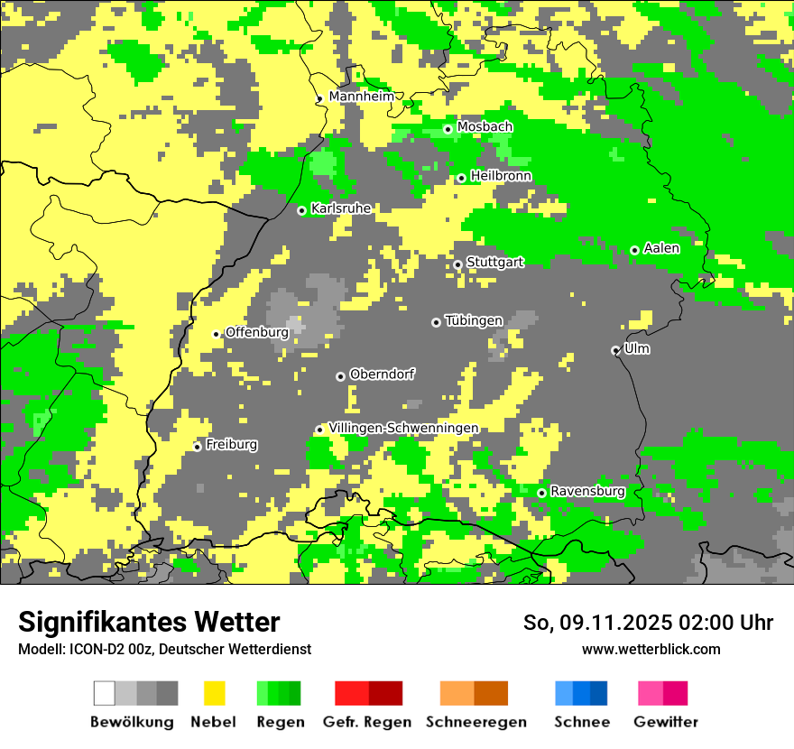 Modellkarten Signifikantes Wetter