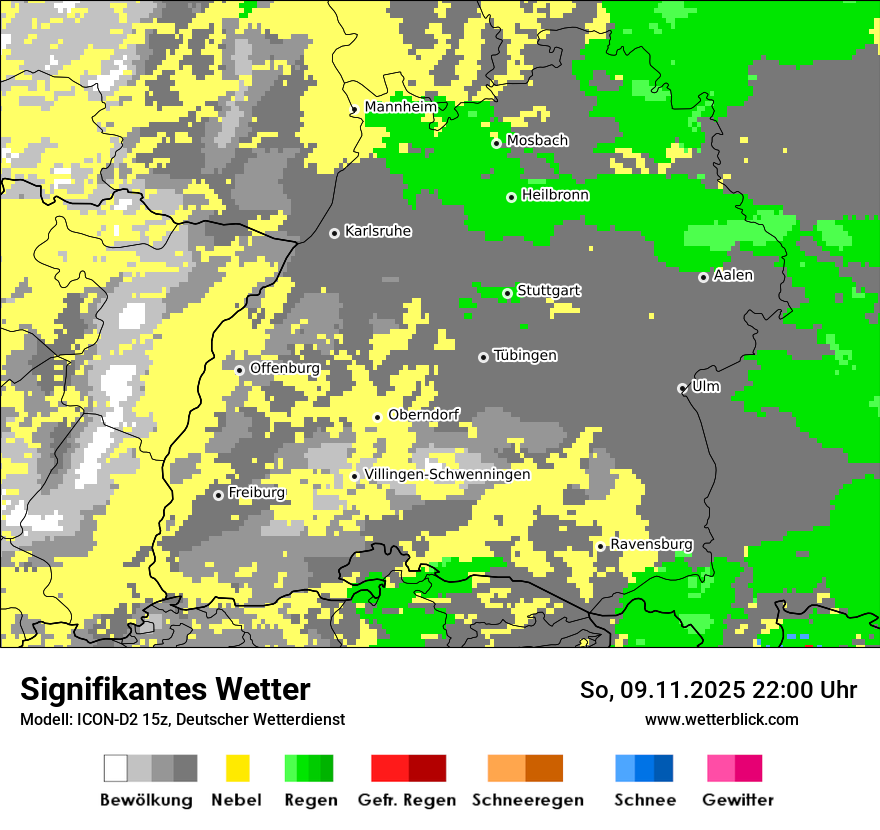 Modellkarten Signifikantes Wetter