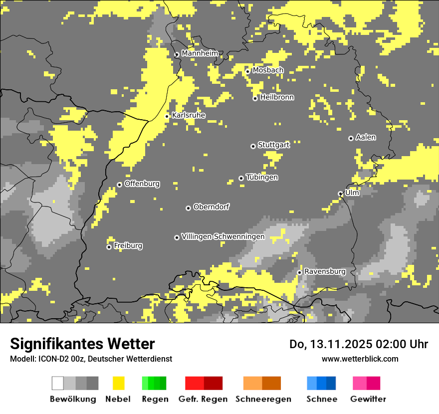 Modellkarten Signifikantes Wetter