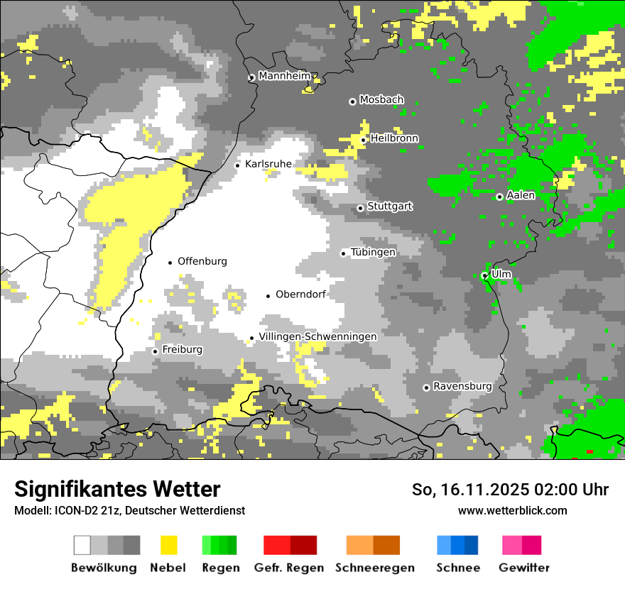 Modellkarten Signifikantes Wetter