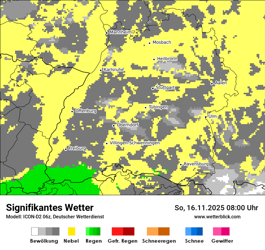 Modellkarten Signifikantes Wetter