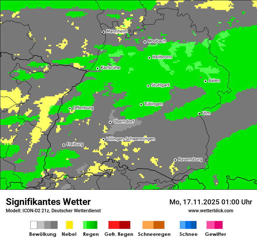 Modellkarten Signifikantes Wetter