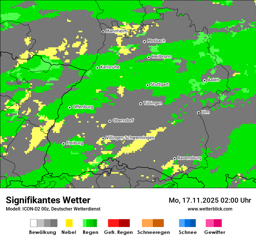 Modellkarten Signifikantes Wetter