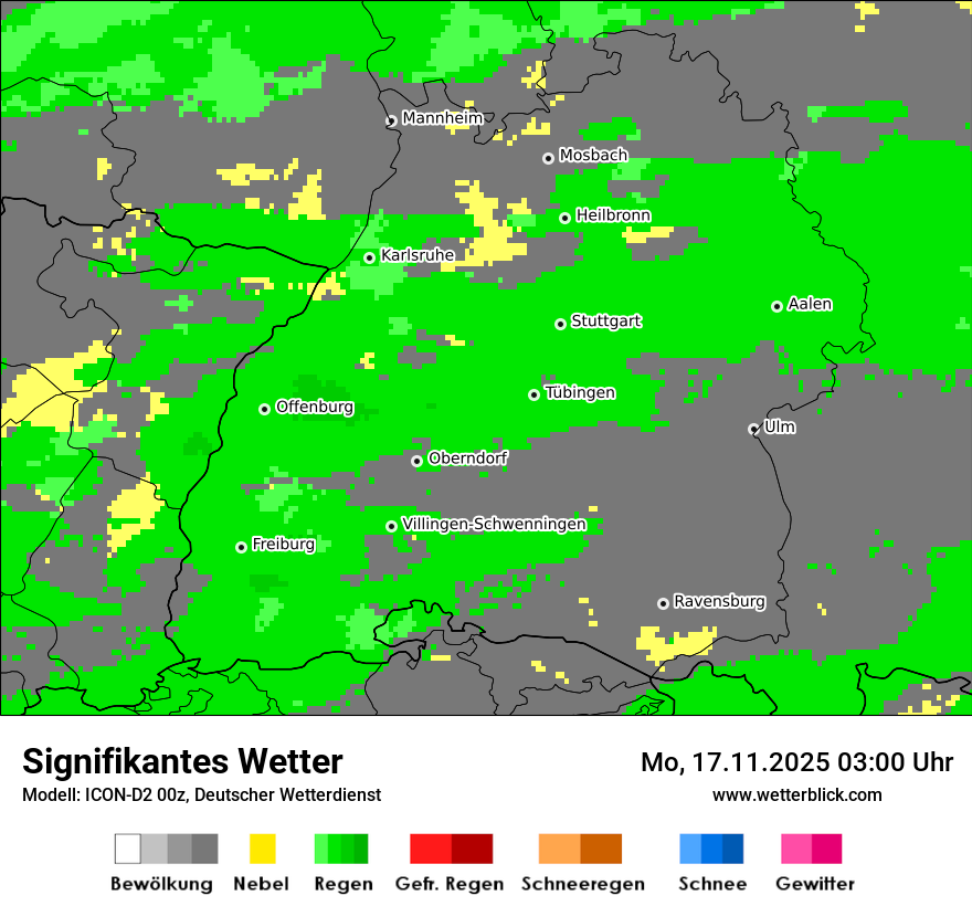 Modellkarten Signifikantes Wetter