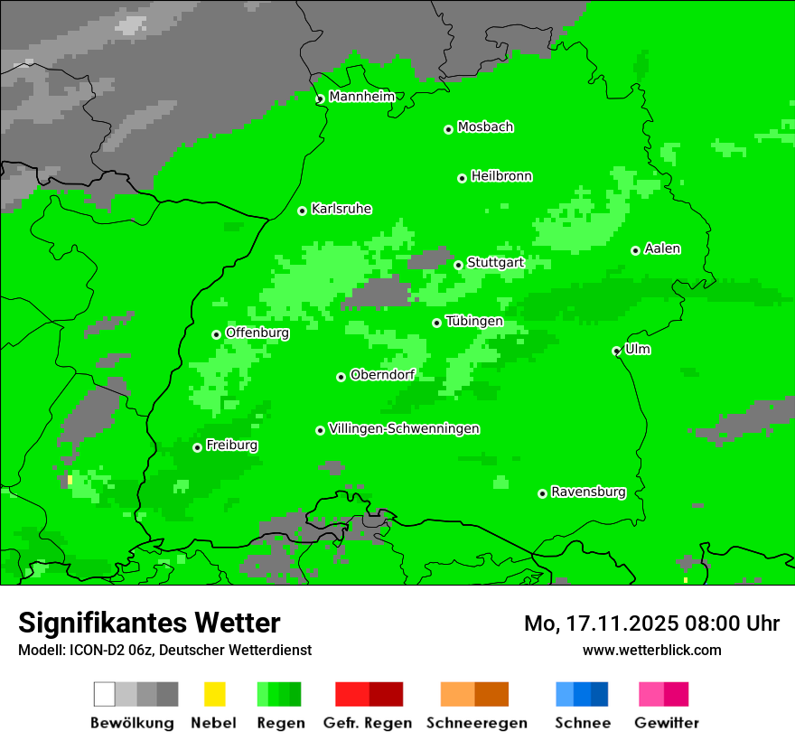 Modellkarten Signifikantes Wetter