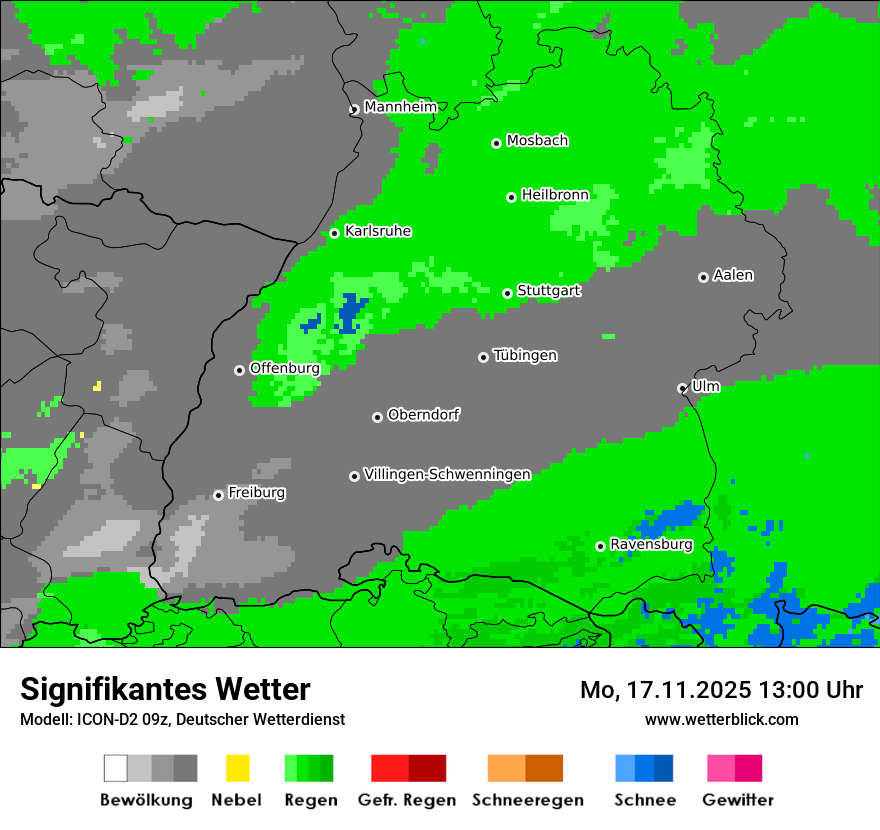 Modellkarten Signifikantes Wetter