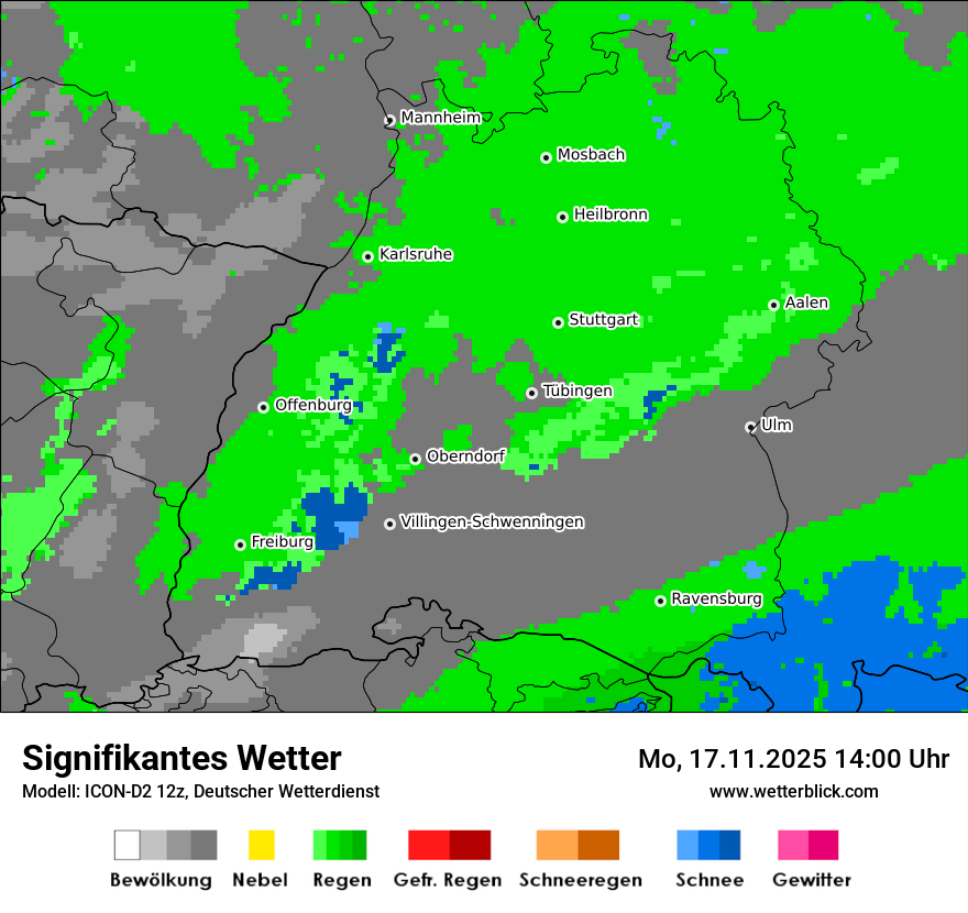 Modellkarten Signifikantes Wetter