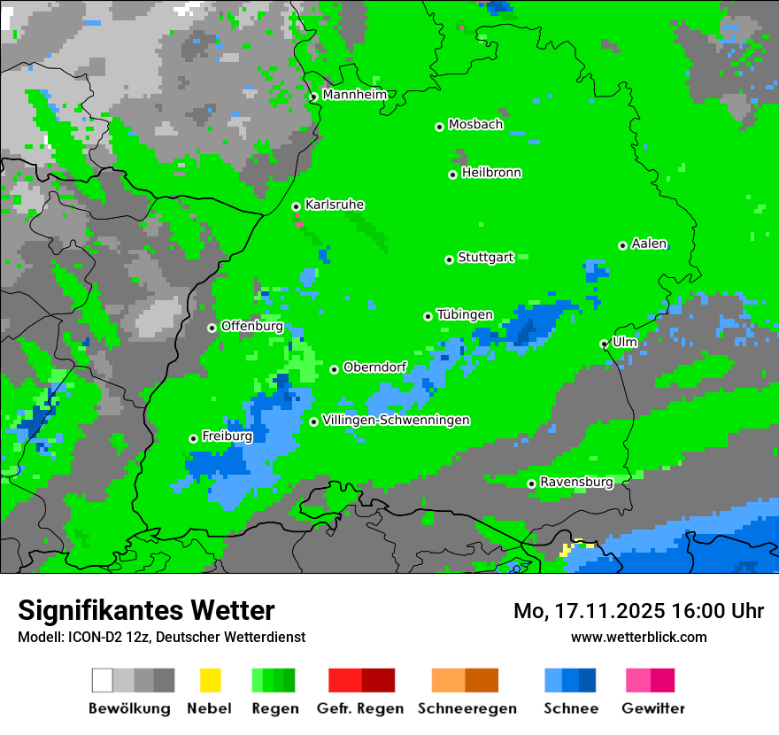 Modellkarten Signifikantes Wetter