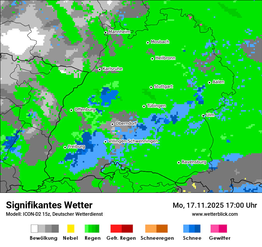 Modellkarten Signifikantes Wetter