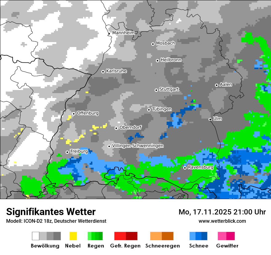 Modellkarten Signifikantes Wetter