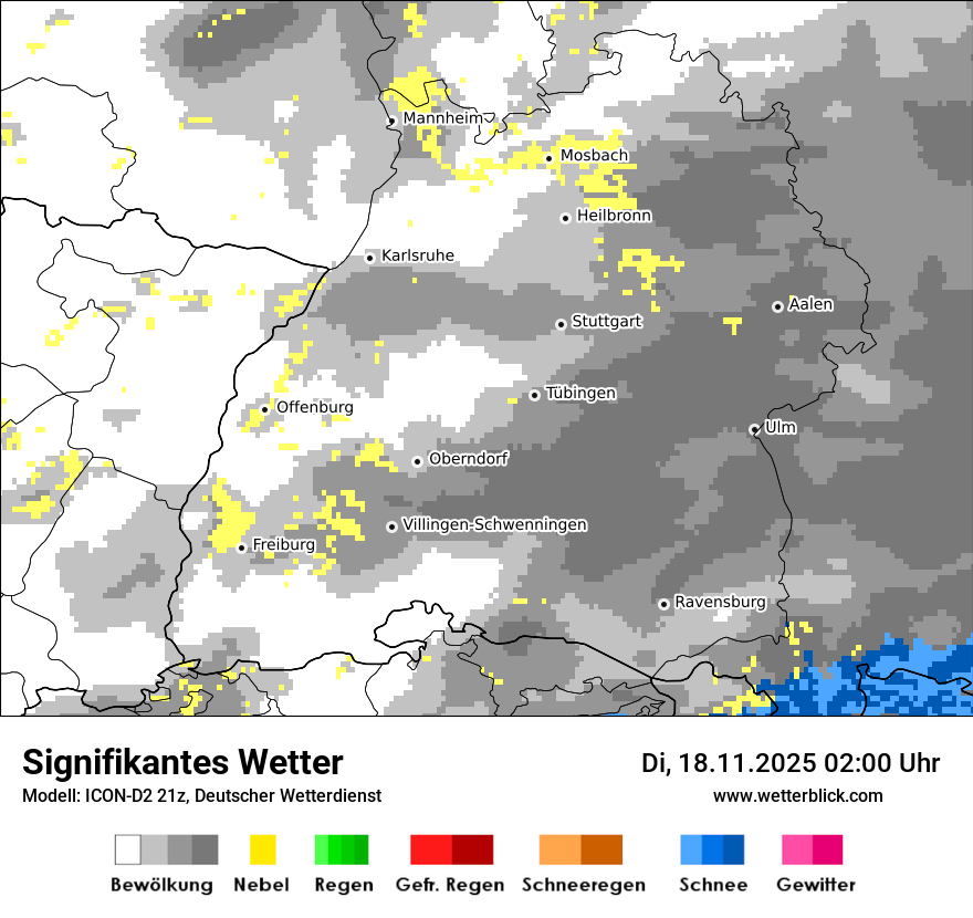 Modellkarten Signifikantes Wetter