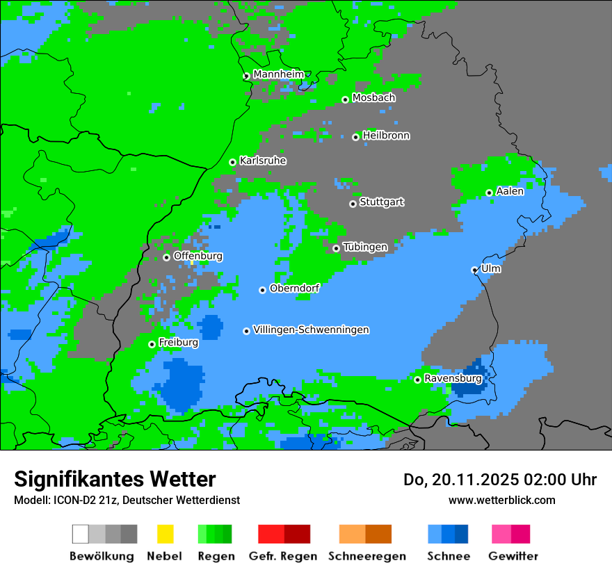 Modellkarten Signifikantes Wetter