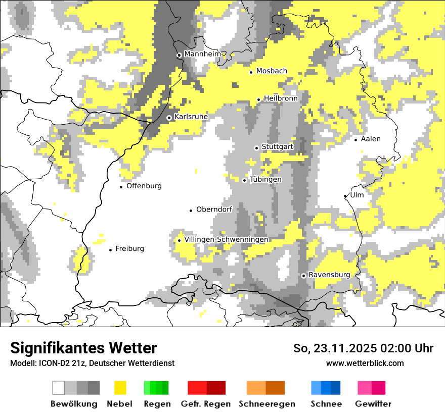 Modellkarten Signifikantes Wetter
