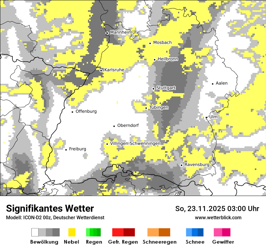 Modellkarten Signifikantes Wetter