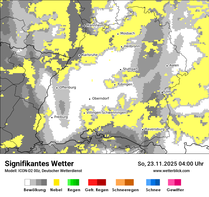 Modellkarten Signifikantes Wetter