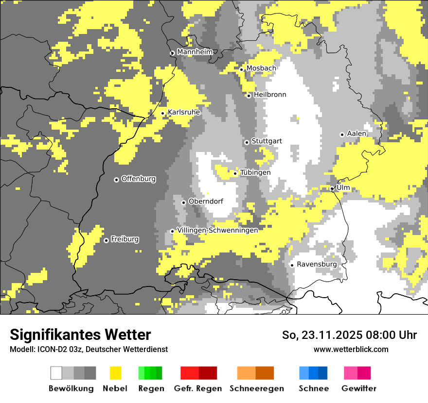 Modellkarten Signifikantes Wetter