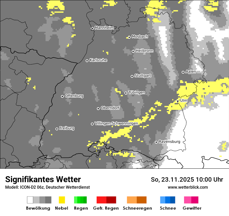 Modellkarten Signifikantes Wetter