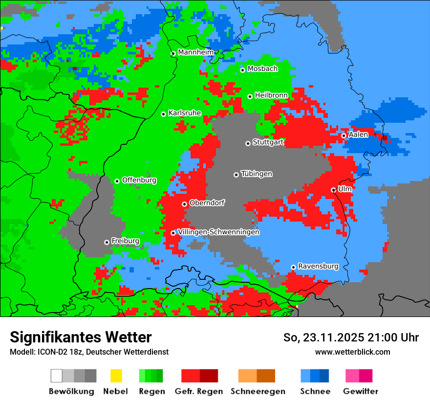 Modellkarten Signifikantes Wetter