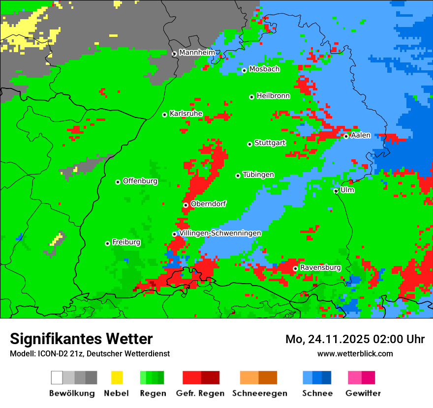 Modellkarten Signifikantes Wetter