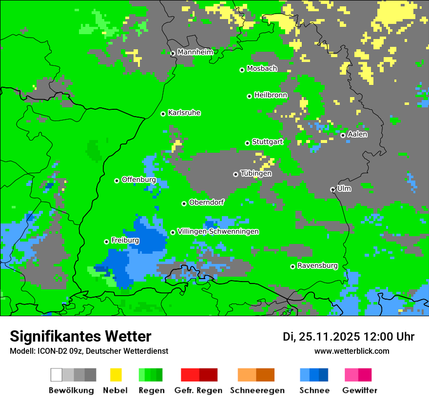 Modellkarten Signifikantes Wetter