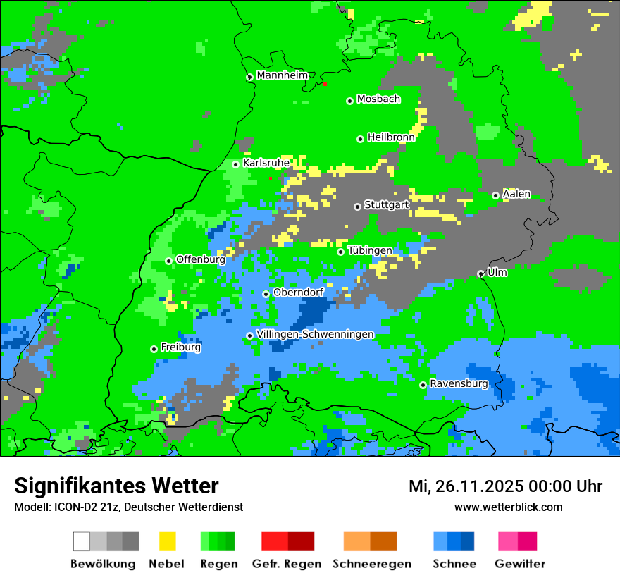 Modellkarten Signifikantes Wetter