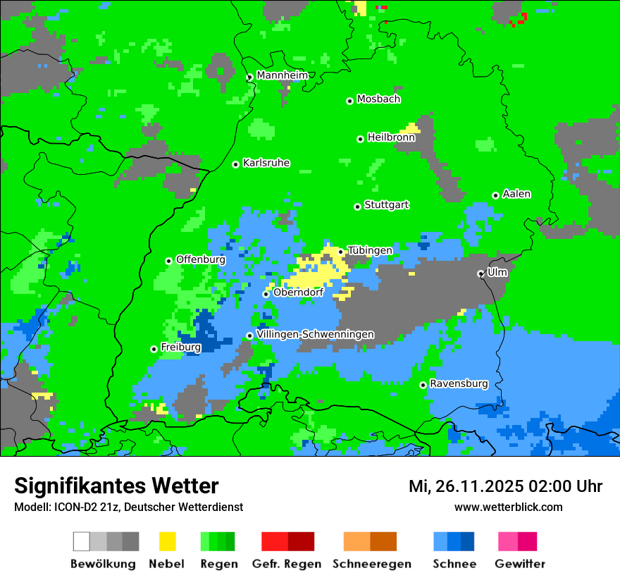 Modellkarten Signifikantes Wetter