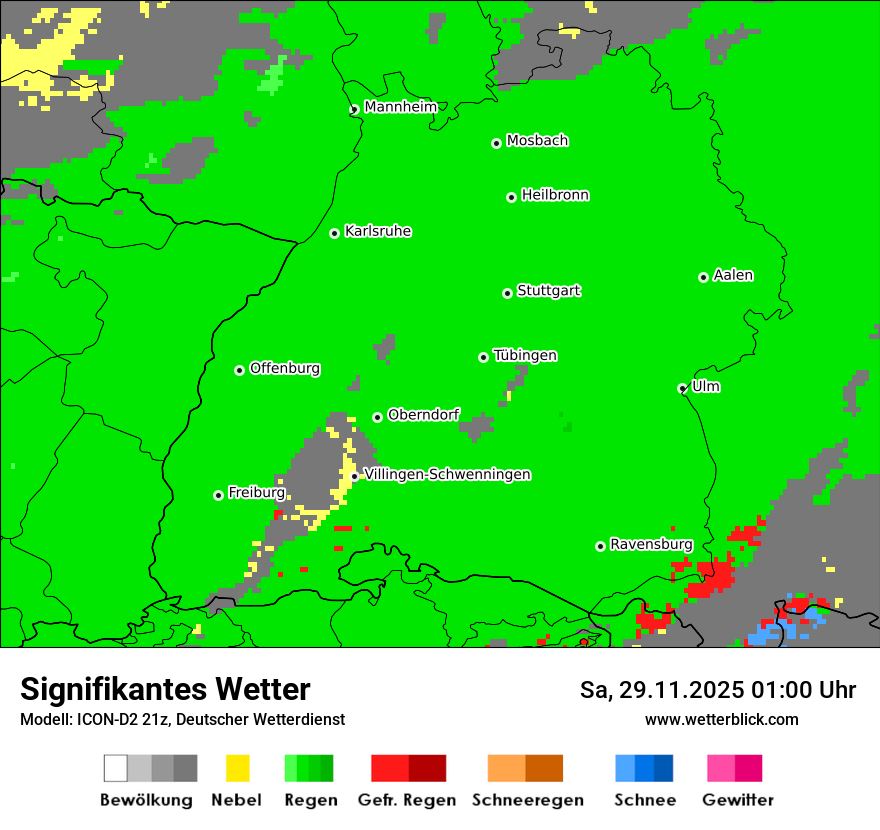 Modellkarten Signifikantes Wetter