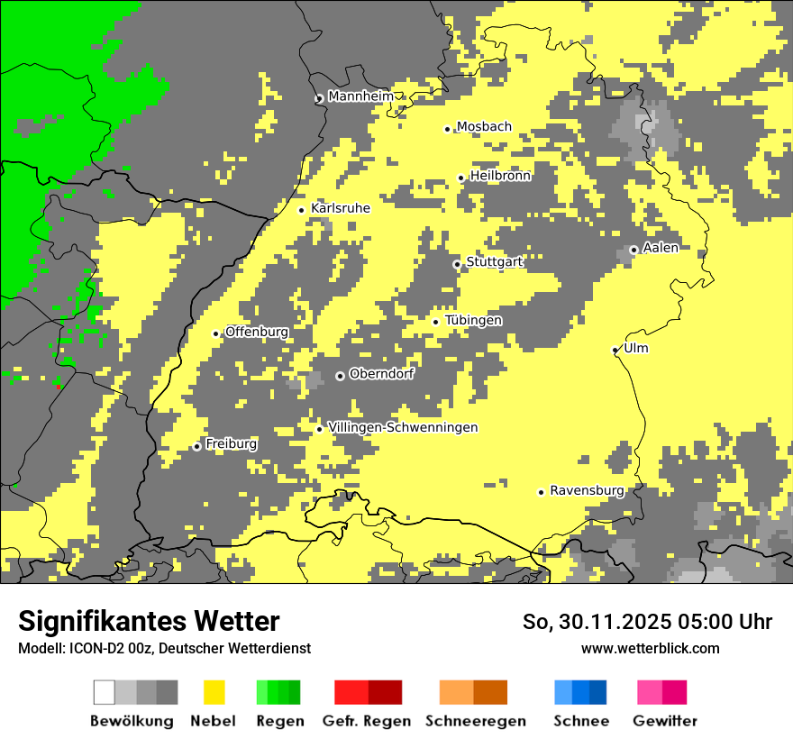 Modellkarten Signifikantes Wetter