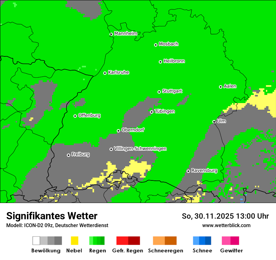 Modellkarten Signifikantes Wetter