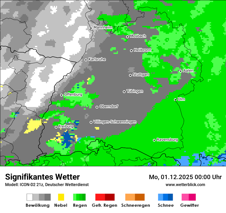 Modellkarten Signifikantes Wetter
