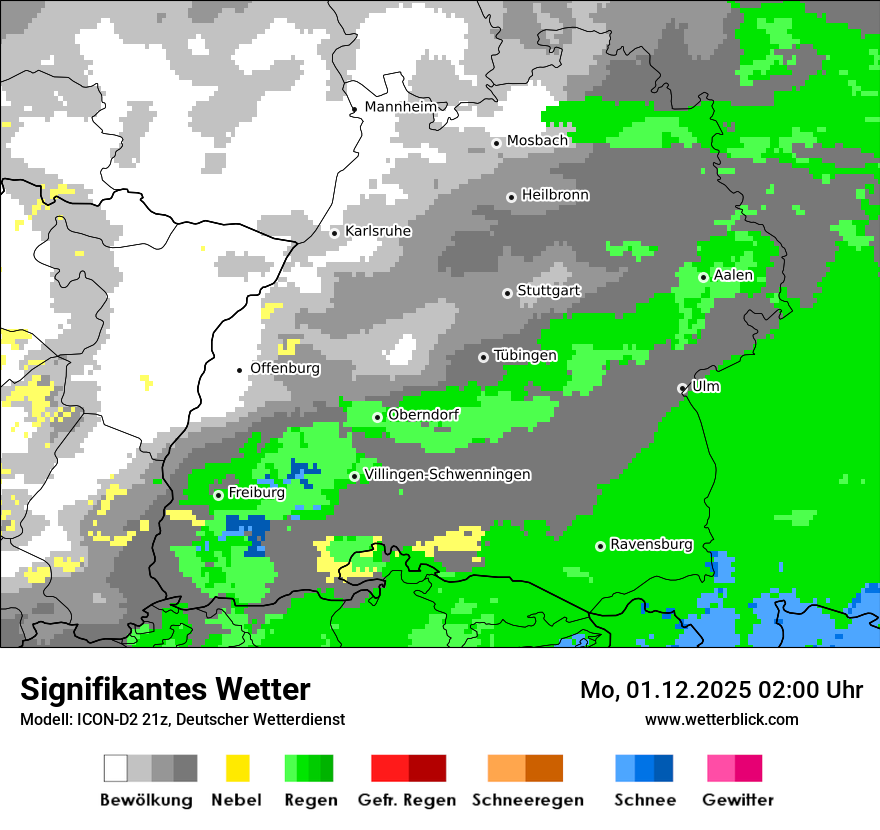 Modellkarten Signifikantes Wetter