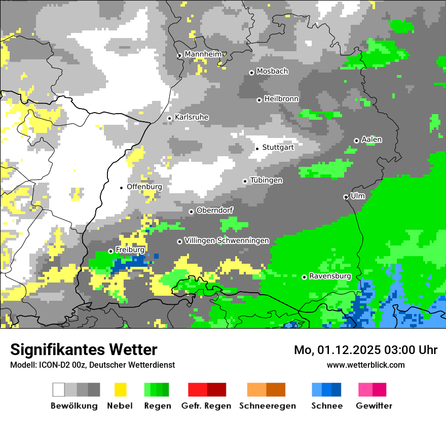 Modellkarten Signifikantes Wetter