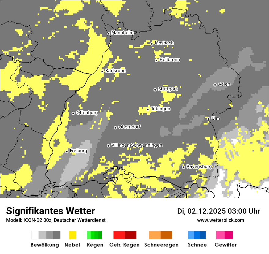 Modellkarten Signifikantes Wetter