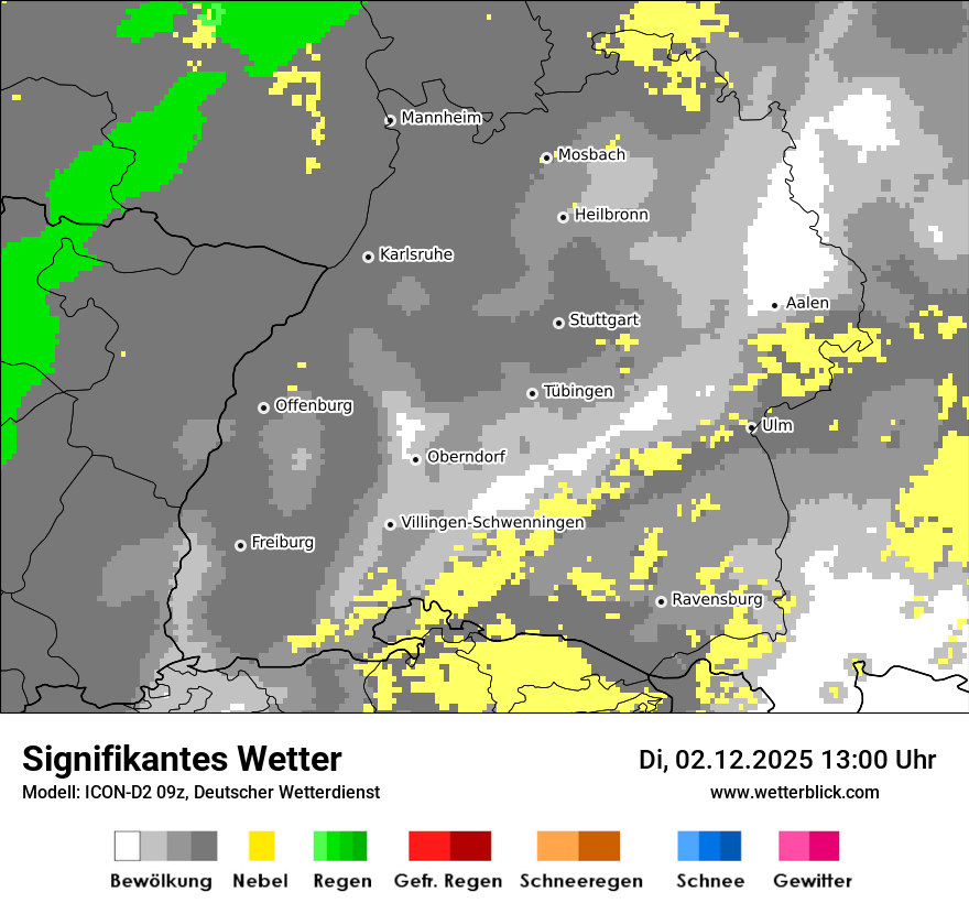 Modellkarten Signifikantes Wetter
