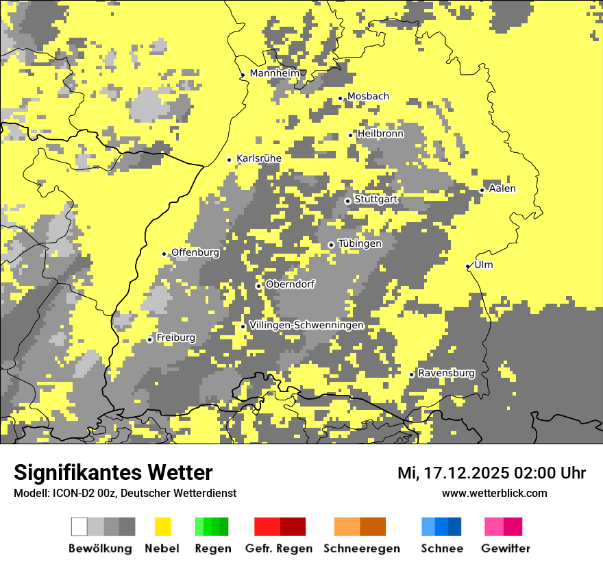 Modellkarten Signifikantes Wetter