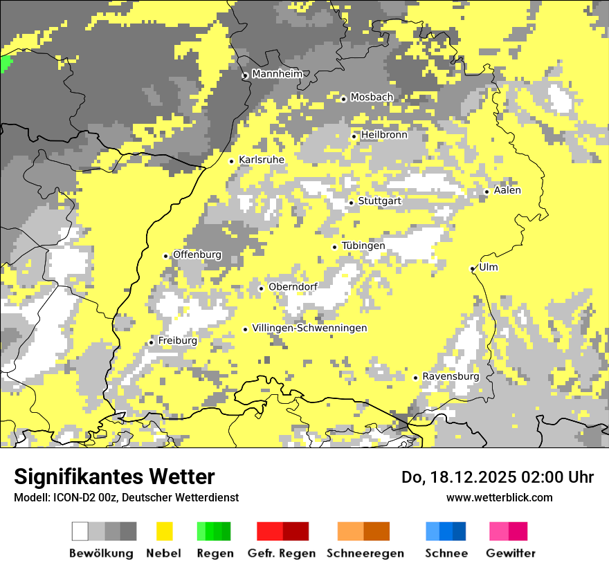 Modellkarten Signifikantes Wetter