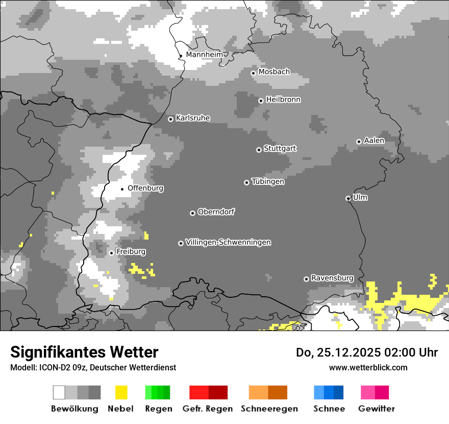 Modellkarten Signifikantes Wetter