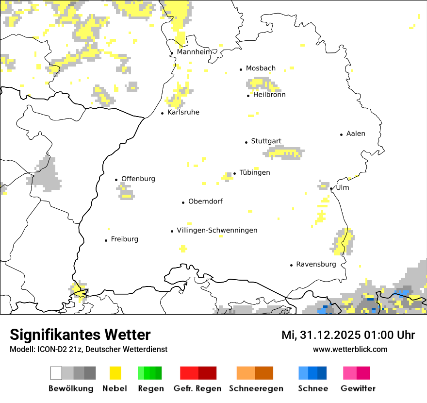 Modellkarten Signifikantes Wetter