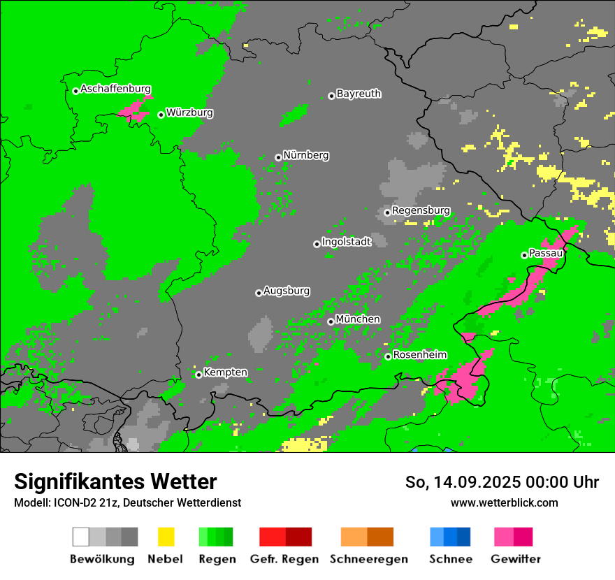 Modellkarten Signifikantes Wetter