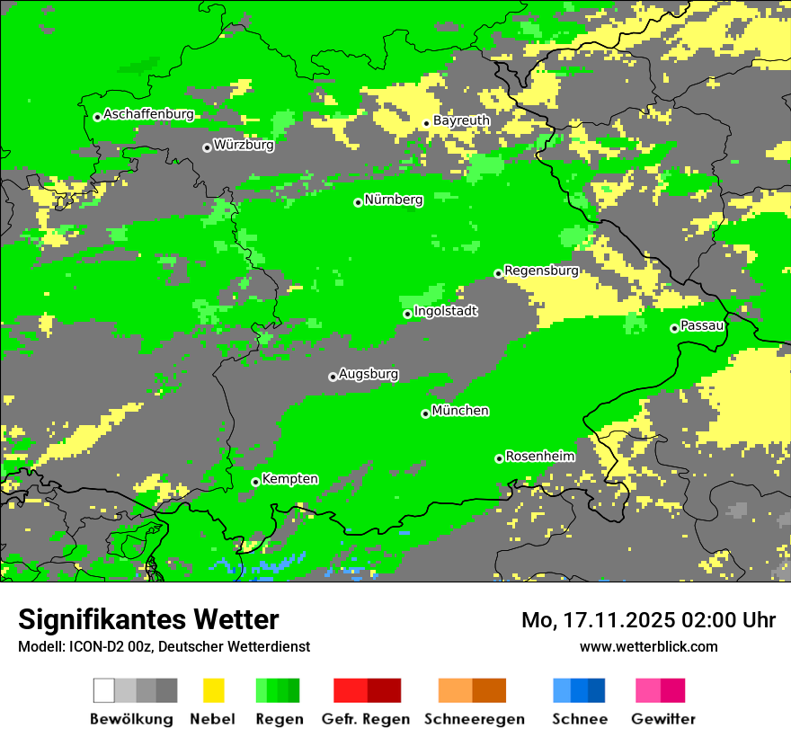 Modellkarten Signifikantes Wetter