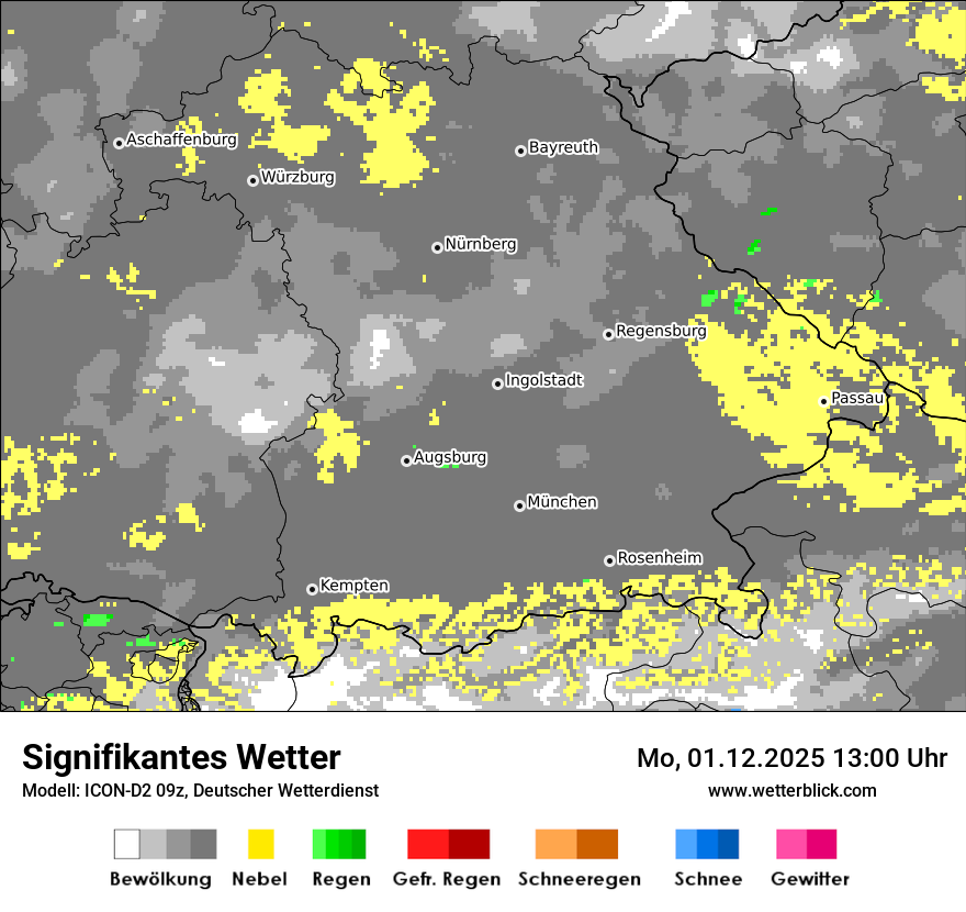 Modellkarten Signifikantes Wetter